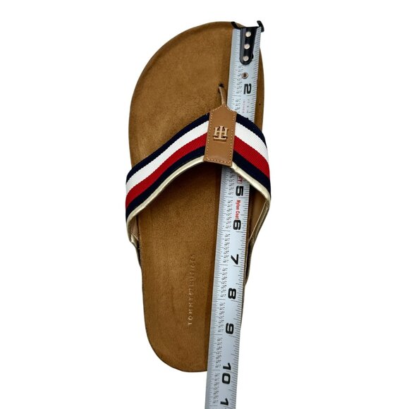Tommy Hilfiger Womens Flag Stripe Summer Comfortable Sandals Sz 8.5 Tan/Blue/Red - Picture 9 of 13